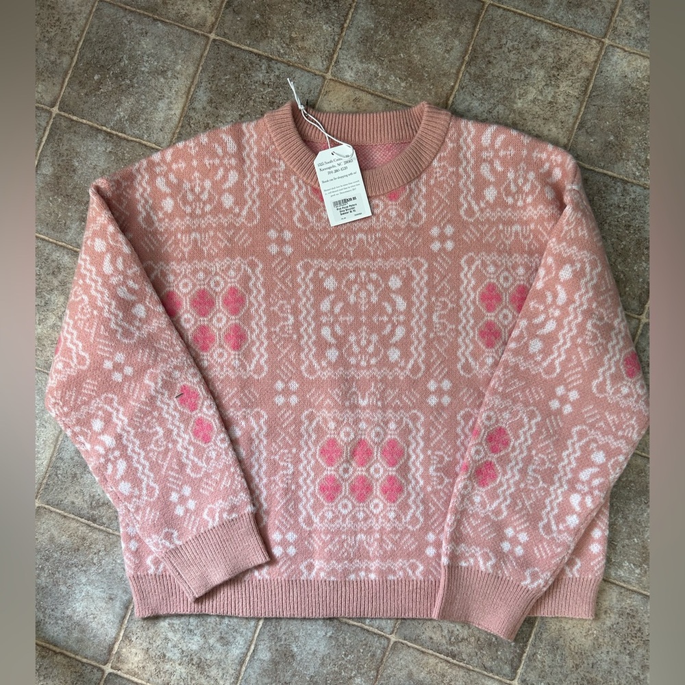Pink drop shoulder sweater
